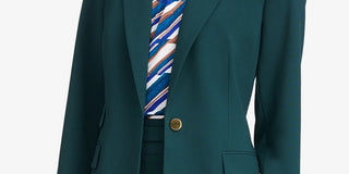 Calvin Klein Blazer Feminino com Três Bolsos e Um Botão Azul Tamanho 2