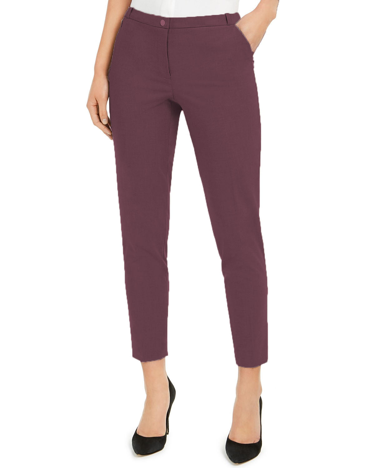 Calça skinny cropped feminina Calvin Klein, roxa, tamanho 8