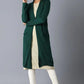 Calvin Klein Cardigan Longo Feminino Frente Aberta Verde Tamanho Médio