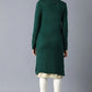Calvin Klein Cardigan Longo Feminino Frente Aberta Verde Tamanho Médio
