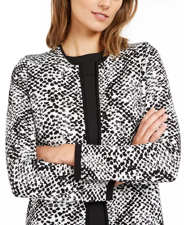 Cardigan Calvin Klein Feminino Estampado Frente Aberta Branco Tamanho Médio