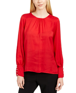 Calvin Klein Top Feminino Tecido Vermelho Tamanho Grande