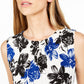 Blusa plissada com estampa floral feminina Calvin Klein, branca, tamanho X-G
