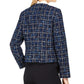 Jaqueta Calvin Klein Feminina Tweed Desfiada Azul Tamanho 16
