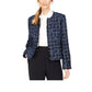 Jaqueta Calvin Klein Feminina Tweed Desfiada Azul Tamanho 6
