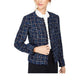 Jaqueta Calvin Klein Feminina Tweed Desfiada Azul Tamanho 6