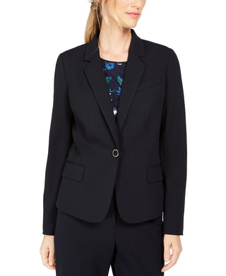 Calvin Klein Blazer Feminino Azul com Botão Único Tamanho 16