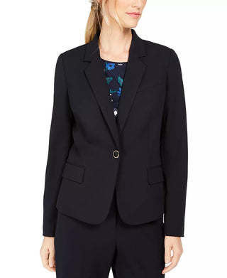 Calvin Klein Blazer Feminino Azul com Botão Único Tamanho 8