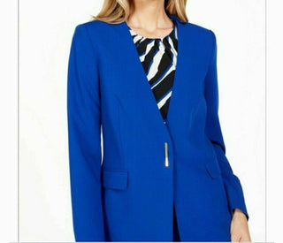 Jaqueta Calvin Klein Lux Feminina com Ferragens Azul Tamanho 6