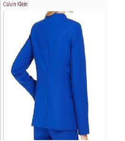 Calvin Klein Blazer Feminino Sem Gola e Botão Único Azul Tamanho 0