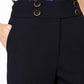 Calça social feminina Calvin Klein cintura alta com botões azul marinho tamanho 2