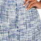 Saia lápis feminina Calvin Klein Tweed com franjas, azul, tamanho 14
