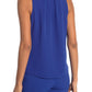 Blusa Calvin Klein Feminina Sem Mangas com Decote Amarrado Azul Tamanho P