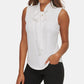 Blusa Calvin Klein Feminina Sem Mangas Com Decote Redondo, Branca, Tamanho Grande