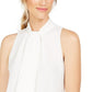 Blusa Calvin Klein Feminina Sem Mangas com Decote Redondo, Branca, Tamanho Extra Grande