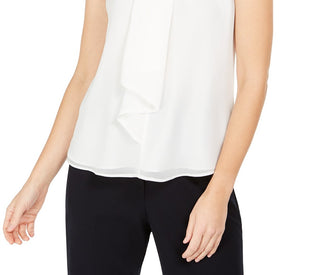 Blusa Calvin Klein Feminina Sem Mangas com Decote Redondo, Branca, Tamanho Extra Grande
