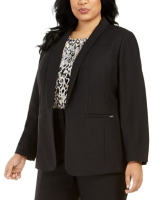 Calvin Klein Parker Twill Blazer Feminino Preto Tamanho 16