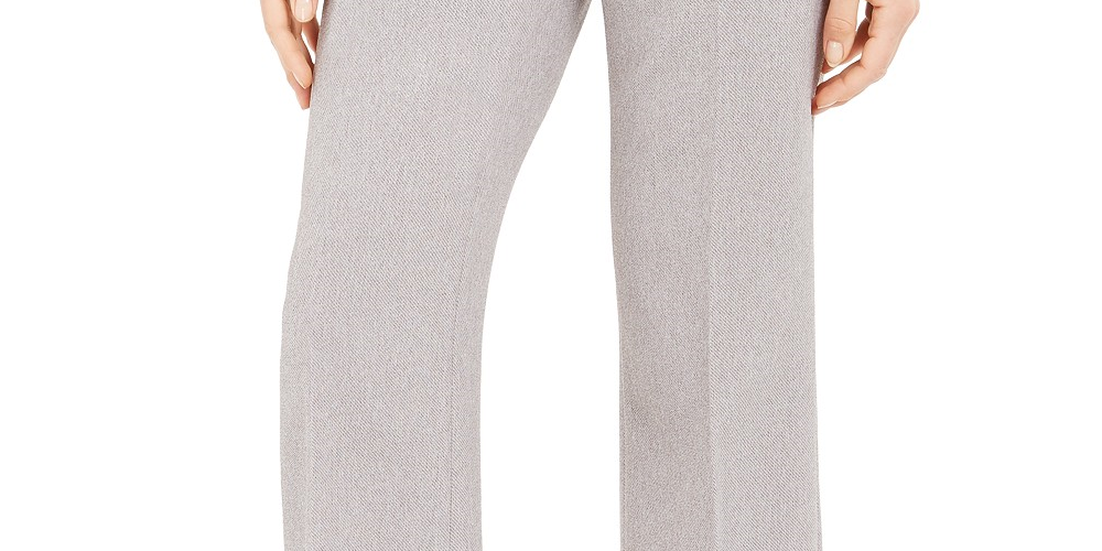 Calça curta de sarja Calvin Klein feminina com bolso e zíper, cinza, tamanho 10