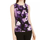 Blusa sem mangas com estampa floral feminina Calvin Klein, preta, tamanho X-G
