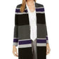 Cardigan feminino listrado com abertura frontal Calvin Klein cinza tamanho pequeno