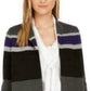 Cardigan feminino listrado com abertura frontal Calvin Klein cinza tamanho pequeno
