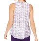 Blusa Calvin Klein Feminina Sem Mangas Estampada Gola Prega Roxa Tamanho Grande