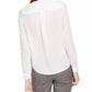 Blusa Calvin Klein Feminina com Babados e Botões Frontais, Branca, Tamanho Médio