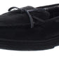 Mocassins masculinos com biqueira dourada e amarração, tamanho grande, pretos