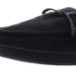 Mocassins masculinos com biqueira dourada e amarração, tamanho grande, pretos