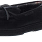 Mocassins masculinos com biqueira dourada e amarração, tamanho grande, pretos
