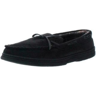 Mocassins masculinos com biqueira dourada e amarração, tamanho médio, pretos