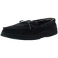 Mocassins masculinos com biqueira dourada e amarração, tamanho médio, pretos