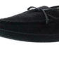 Mocassins masculinos com biqueira dourada e amarração, tamanho médio, pretos