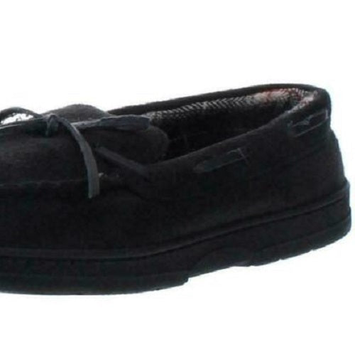 Mocassins masculinos com biqueira dourada e amarração, tamanho médio, pretos