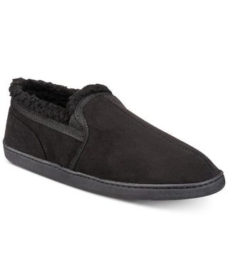 Pantufas masculinas Gold Toe Twin Gore de camurça sintética, pretas, tamanho 9