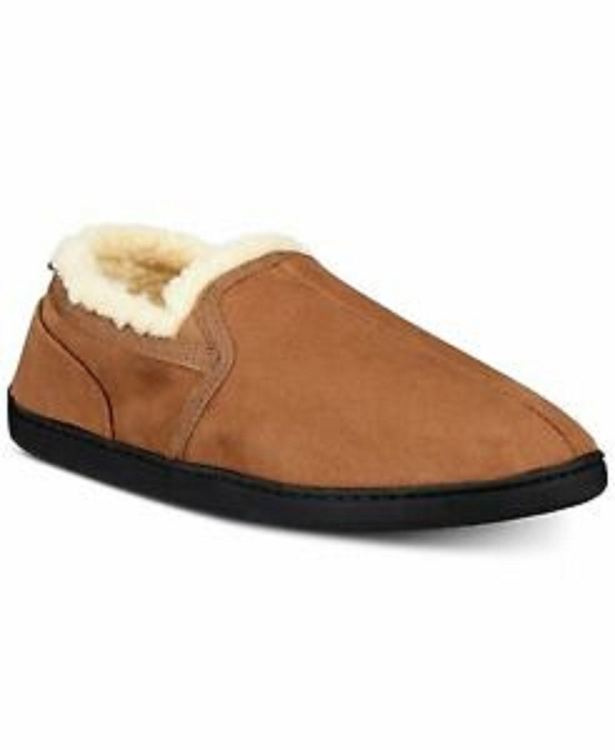 Pantufas masculinas Gold Toe Twin Gore de camurça sintética bege escuro tamanho pequeno