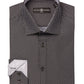 Camisa social masculina com estampa de diamantes e ajuste slim, tamanho grande, preta, da Society of Threads