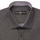 Camisa social masculina com estampa de diamantes e ajuste slim, tamanho grande, preta, da Society of Threads