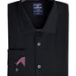 Camisa social masculina de corte slim fit elástica de desempenho, tamanho grande, preta, da Society of Threads