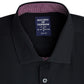 Camisa social masculina de corte slim fit elástica de desempenho, tamanho grande, preta, da Society of Threads