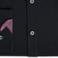 Camisa social masculina de corte slim fit elástica de desempenho, tamanho grande, preta, da Society of Threads