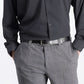 Camisa social masculina de corte slim fit elástica de desempenho, tamanho pequeno, preta, da Society of Threads