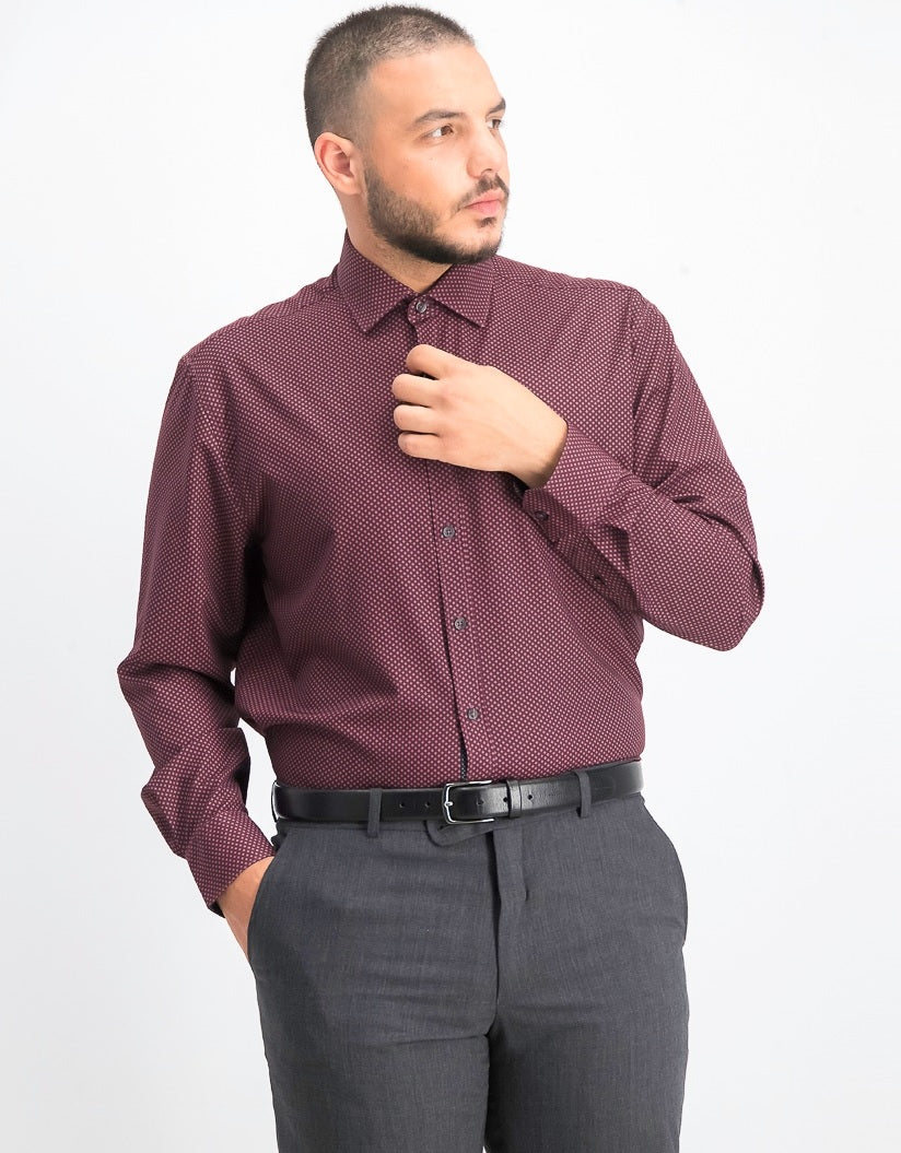 Camisa social masculina slim fit com elasticidade e diamante, tamanho grande, vermelha, da Society of Threads