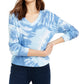 Blusa canelada tingida Crave Fame Juniors, tamanho pequeno, azul