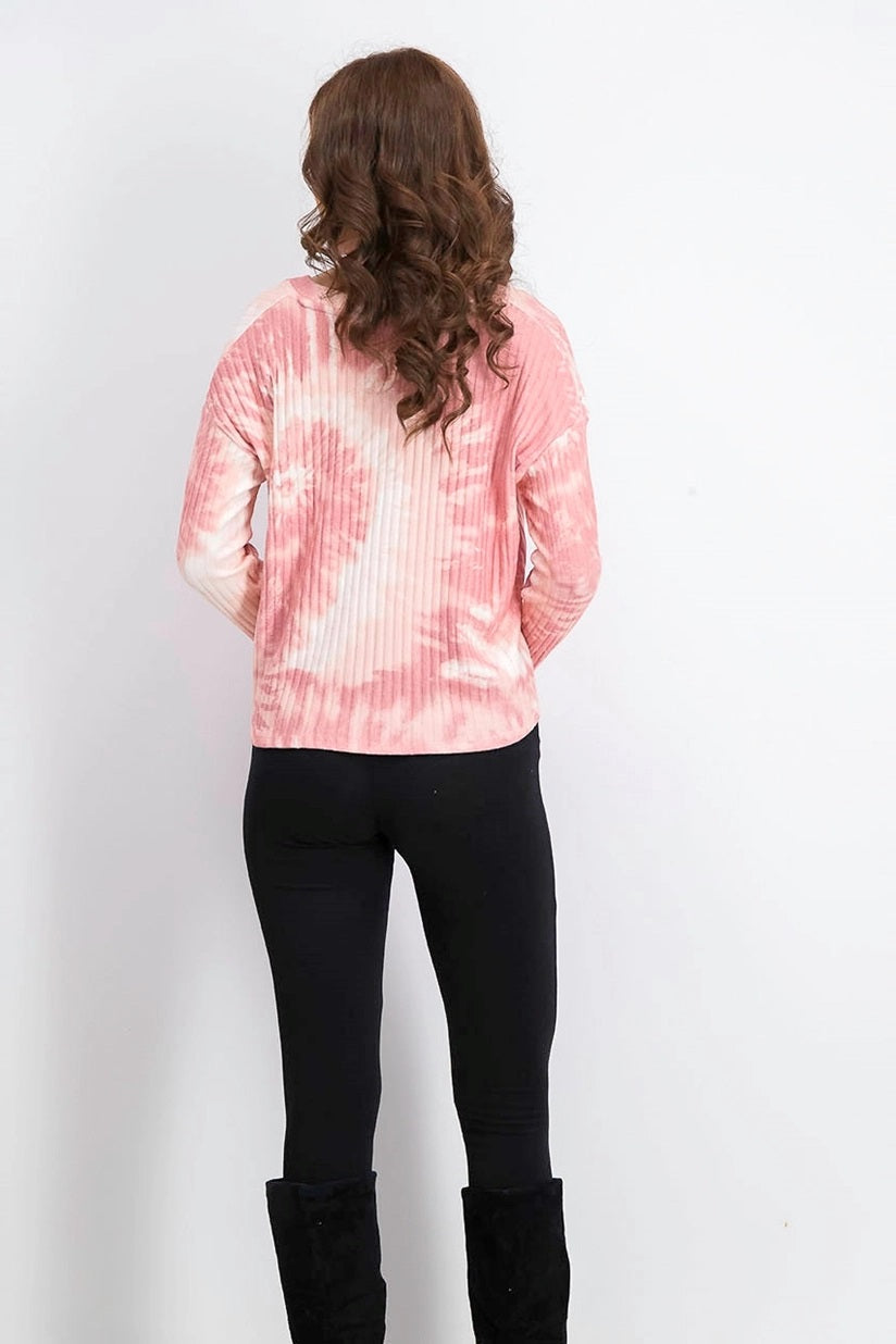 Blusa canelada tingida Crave Fame Junior, tamanho extra pequeno, rosa