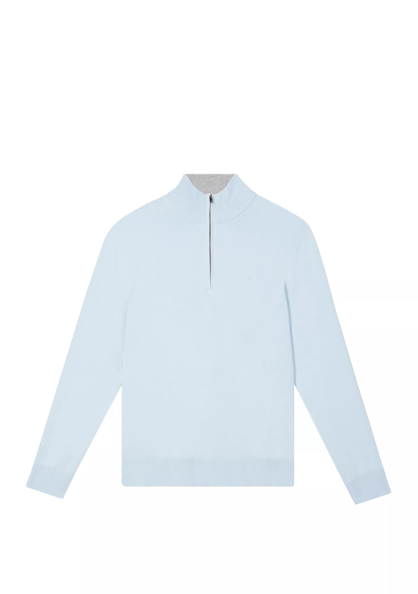 Suéter Calvin Klein Masculino com Zíper 1/4 Azul Claro Tamanho Médio