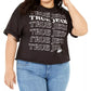 Camiseta feminina plus size True Jedi da Mighty Fine, preta, tamanho 2X