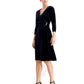 Vestido feminino Connected de veludo com broche de strass, azul-marinho, tamanho 16