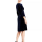 Vestido feminino Connected de veludo com broche de strass, azul-marinho, tamanho 16