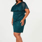 Vestido popover metálico plus size feminino conectado verde caçador tamanho 18